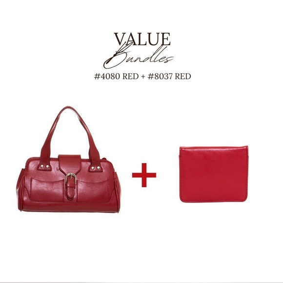 Handbags - Red Women's Handbag and Wallet Set